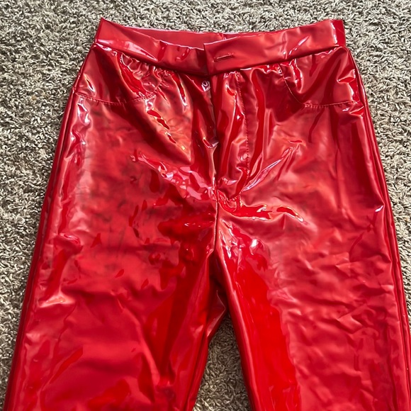 red latex skinny pants - Picture 1 of 5